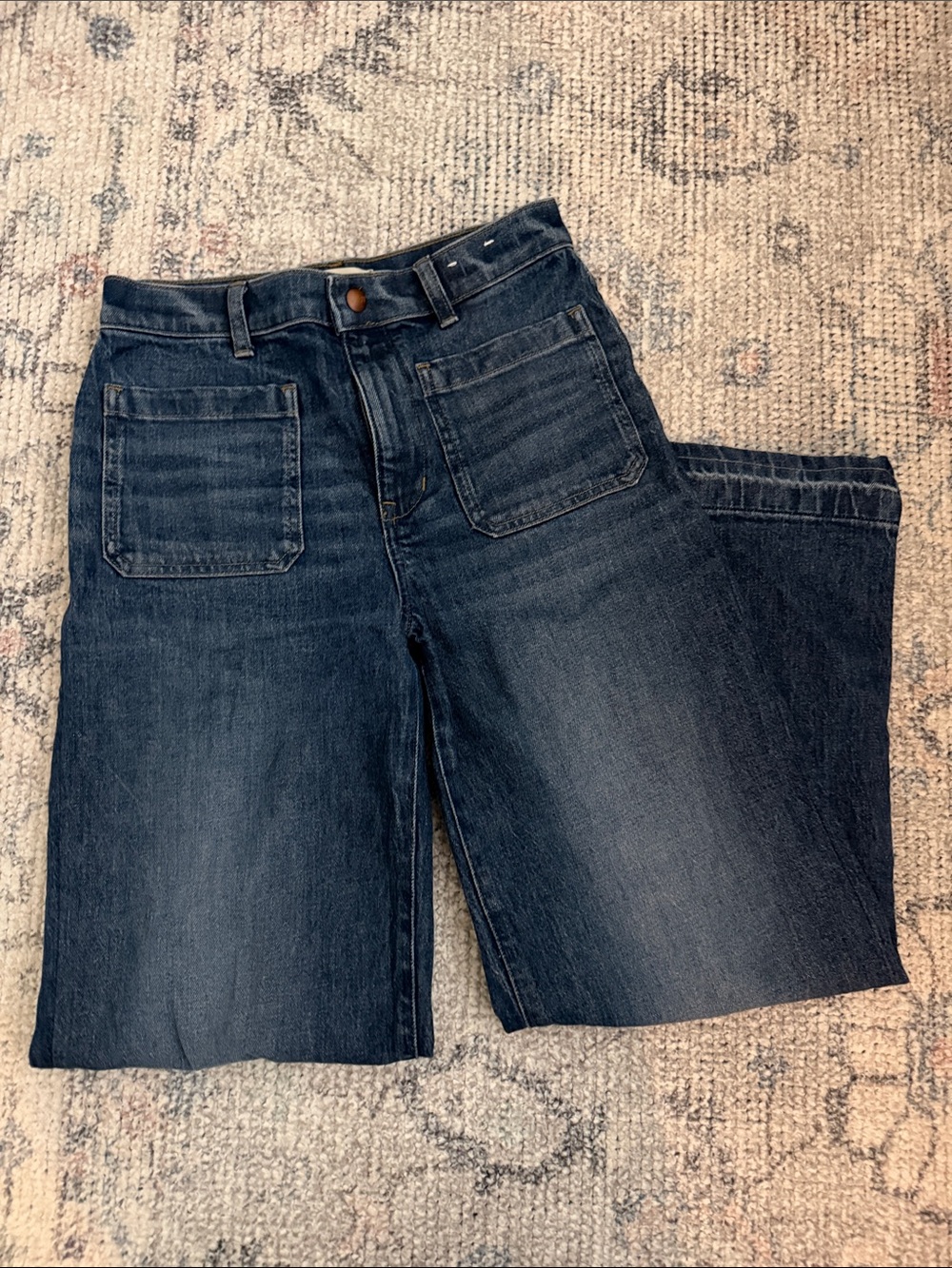 Madewell Dark Blue Emmett Wide-Leg Jeans